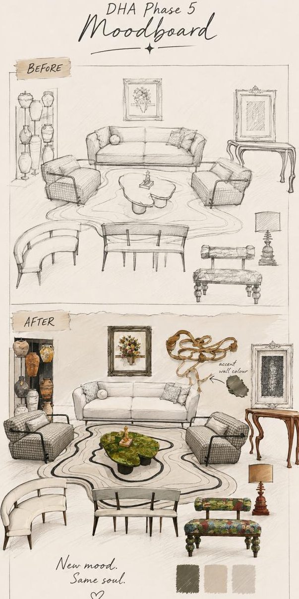 Interior and spatial design: The concept, sketched