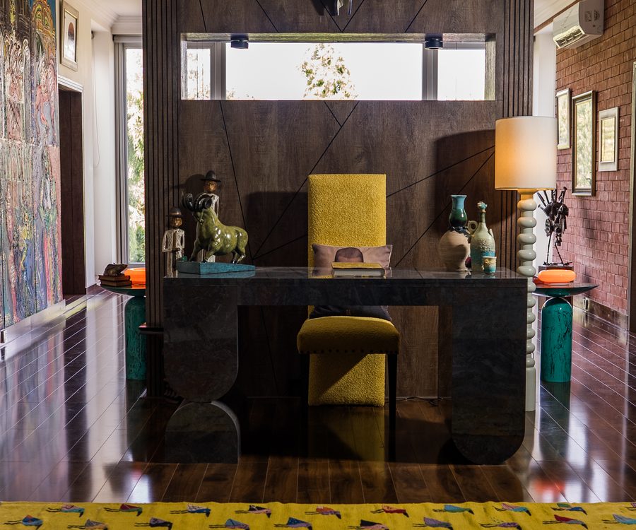 The Nomad Writing Table, photographed in The Collected Bedroom
