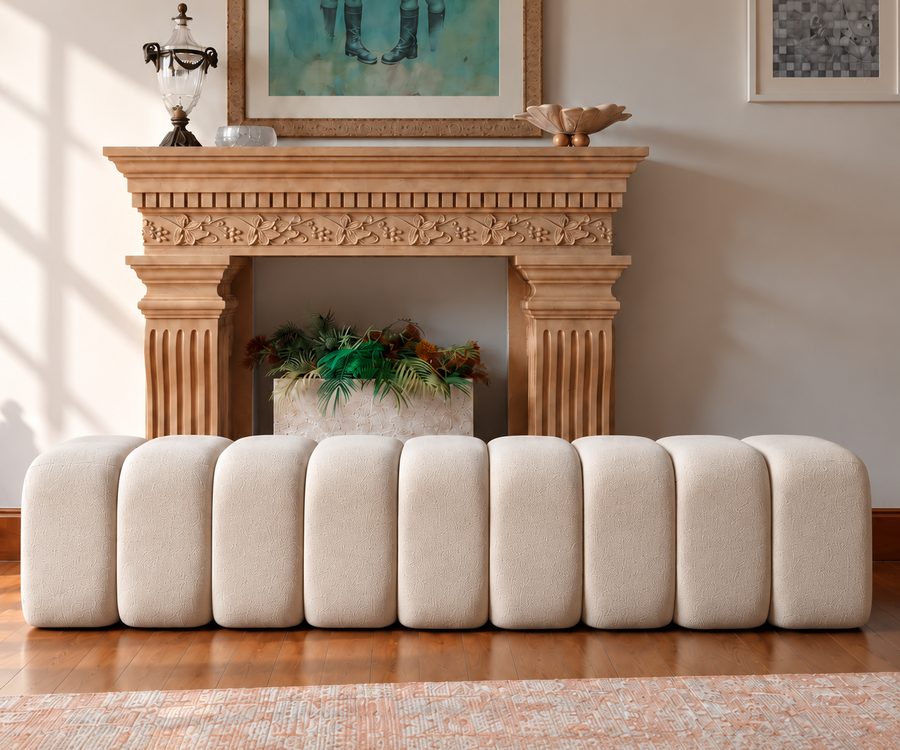 The Pleat Bench, illustrative render